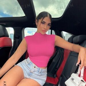 Pink turtle neck top